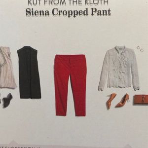 Kut From the Kloth Siena Cropped Pant RED